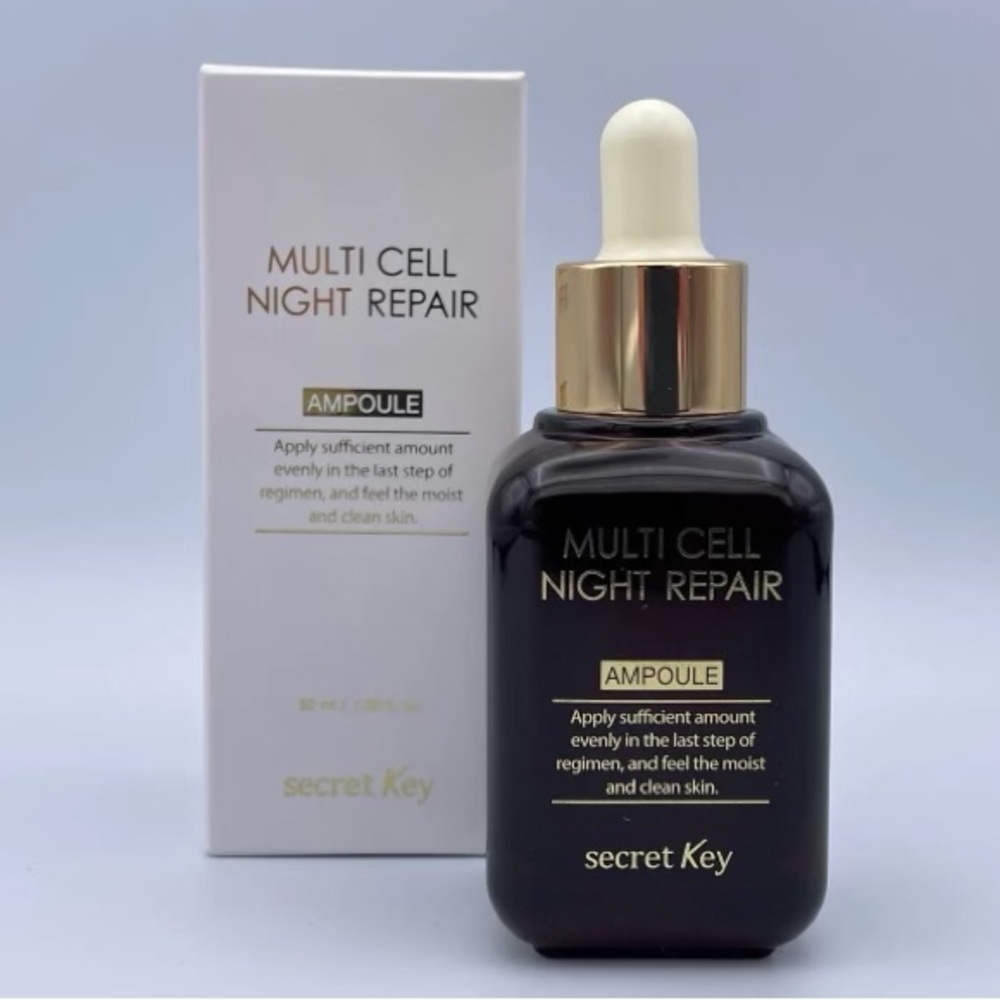 Secret Key Face Moisturizer Night Repair Multi Cell Ampoule Plant Based 50ml